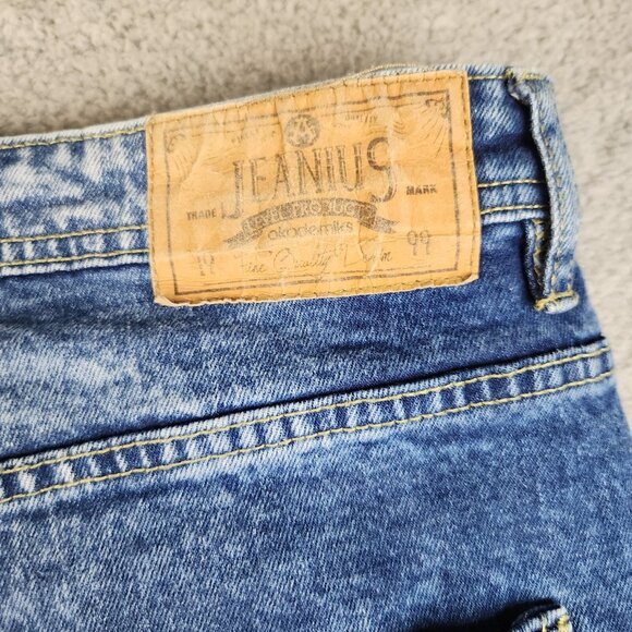 Akademiks Jeans Mens 40x32 Blue Slim Moto Fit Stone Wash Modern Denim Jeanius - Picture 10 of 10